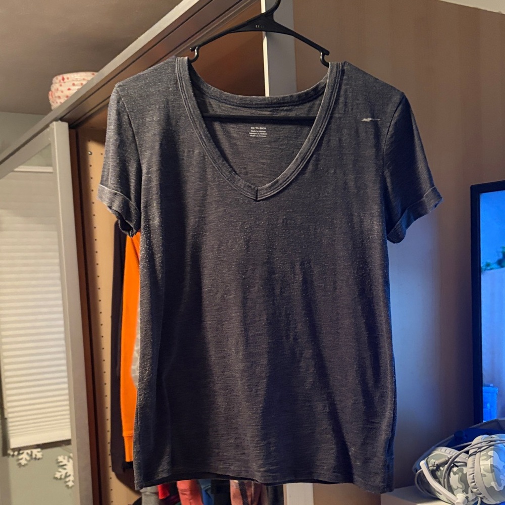 American Eagle Outfitters Charcoal V-Neck Tee